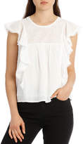 Thumbnail for your product : Grab Embroidered Yoke Ruffle Top