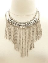 Thumbnail for your product : Charlotte Russe Rhinestone Chain Fringe Collar Necklace