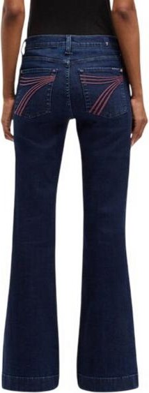 7 For All Mankind Women's Slim Illusion Dojo Regular Fit Flare Jeans Classical 27 34.5