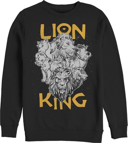 The Lion King Men's Lion King Animal Kingdom Crew Sweatshirt - Black - 2X Large