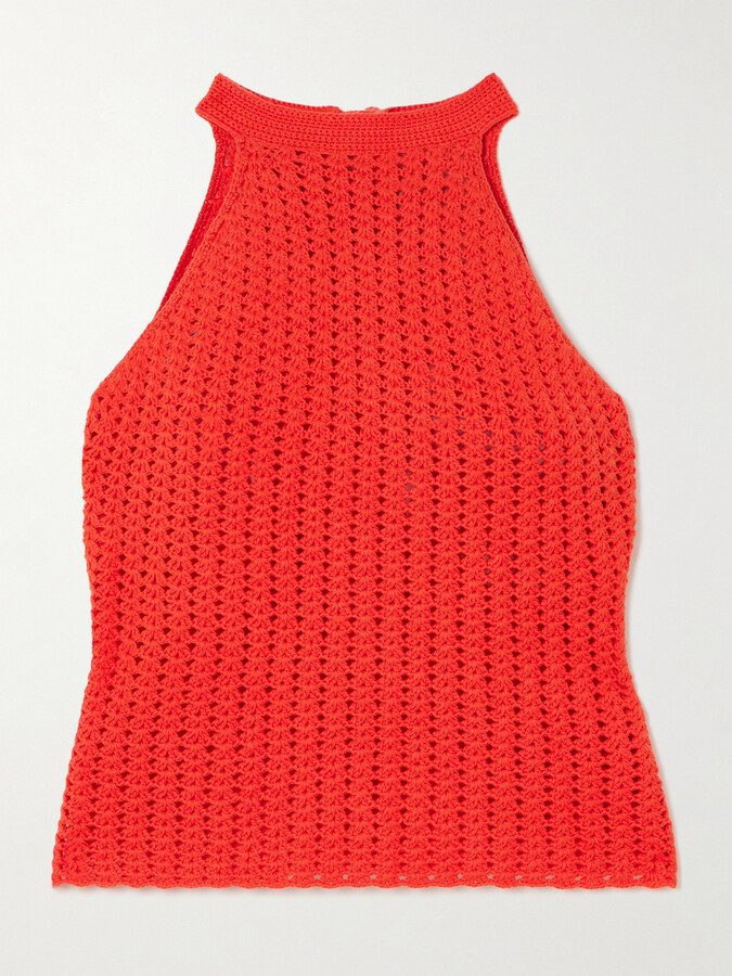 ESCVDO Reflejo Crocheted Cotton Tank - Orange