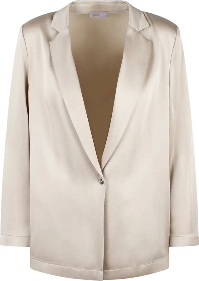 Herno Single-Button Satin Blazer