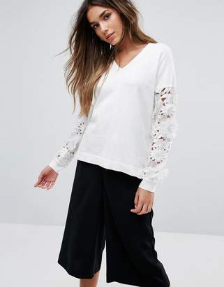 French Connection Manzoni Lace Knit Top