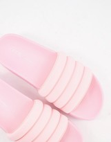 Thumbnail for your product : ASOS DESIGN Flori flatform sliders in baby pink