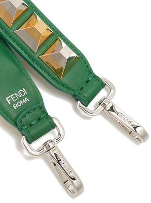 Fendi Strap You Mini Stud Embellished Leather Bag Strap - Womens - Green