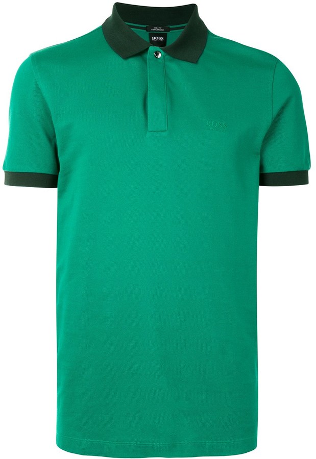 green hugo boss shirt