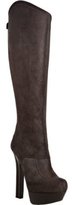 Thumbnail for your product : Fendi brown oiled suede platform stirrup boots