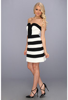 Thumbnail for your product : Laundry by Shelli Segal Strapless Mixed Media Fit and Flare Satin Dress