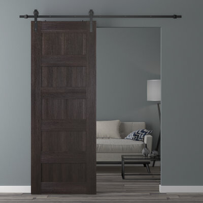 Belldinni Paneled Wood Prefinished Barn Door with Installation Hardware Kit