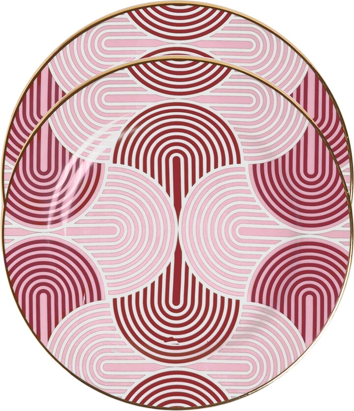 La DoubleJ Dessert Plates Set Of 2 Slinky Red