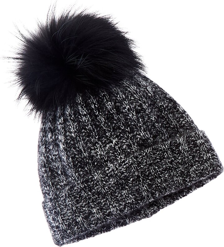 Amicale Cashmere Marl Ladderstitch Cashmere Hat