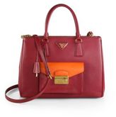 Thumbnail for your product : Prada Saffiano Lux Bicolor Top-Handle Bag