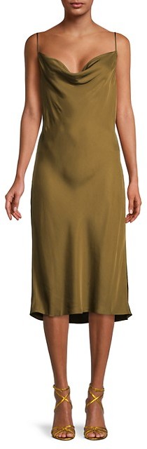 army green slip dress