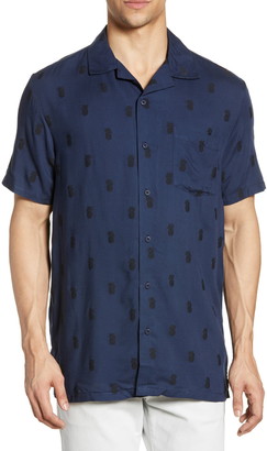 Onia Vacation Pineapple Print Short Sleeve Shirt