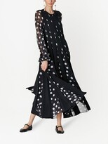 Thumbnail for your product : Carolina Herrera Pleated Polka-Dot Dress