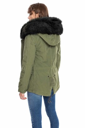 Mr & Mrs Italy Army Mini Parka With Fur