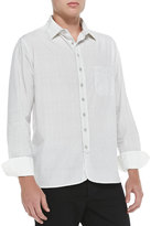 Thumbnail for your product : Rag and Bone 3856 Rag & Bone 3/4-Placket Striped Woven Shirt, White