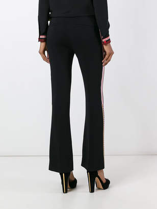 Versace Greek key striped trousers