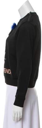 Fendi Long Sleeve Crew Neck Sweater Black Long Sleeve Crew Neck Sweater
