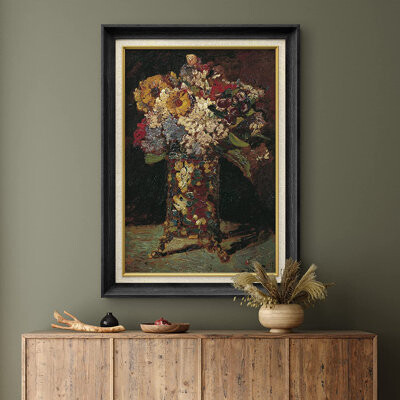 SIGNLEADER Zen Flower Still-Life Nature Wilderness - Single Picture Frame Painting on Canvas