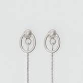 Thumbnail for your product : Burberry Oval and Charm Palladium-plated Drop Earrings