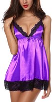 Thumbnail for your product : Happy Co. Happy&co Women's Sexy Lingerie Enchanting Satin Chemise Strap Babydolls -4XL