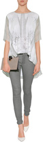 Thumbnail for your product : Prabal Gurung Printed Silk Oversized A-Line Blouse in Grey