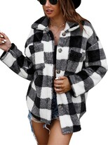 Thumbnail for your product : coolbaby Women Cardigan Jacket Knit Cardigans Front Hooded Plaid Coat with Pockets Woman's Sleeve Down Jacket Sweatshirt Cardigan
