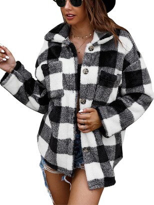 coolbaby Women Cardigan Jacket Knit Cardigans Front Hooded Plaid Coat with Pockets Woman's Sleeve Down Jacket Sweatshirt Cardigan