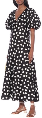 Lee Mathews Cherry polka-dot cotton maxi dress