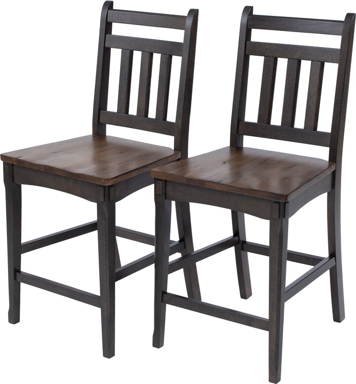 AW Furniture Pair of Counter-height Solid Wood Barstools - ShopStyle