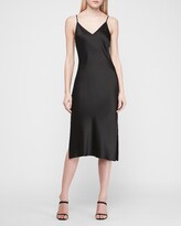 Thumbnail for your product : Express Satin V-Neck Midi Slip Dress