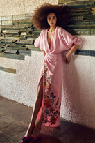 Thumbnail for your product : Costarellos Zinnia Wrap-Effect Floral-AppliquÃ©d Maxi Dress
