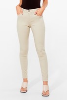 Thumbnail for your product : Nasty Gal Womens button in stretch skinny jeans - Tan - 10