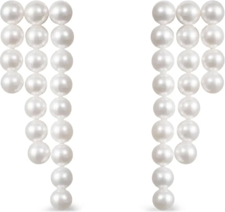 Sophie Bille Brahe 14K recycled yellow gold La Valse Trois Temps pearl earrings