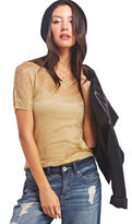 Thumbnail for your product : Wet Seal Mesh Gold Tee