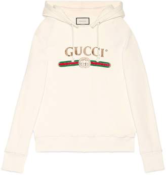 Gucci Oversize embroidered hooded sweatshirt