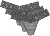 Thumbnail for your product : Hanky Panky Set of three lace-trimmed jersey thongs