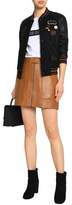 Thumbnail for your product : Coach Embellished Leather-Paneled Wool-Blend Jacket
