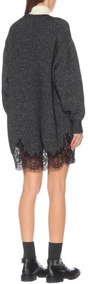 Givenchy Lace-trimmed cotton-blend knit dress