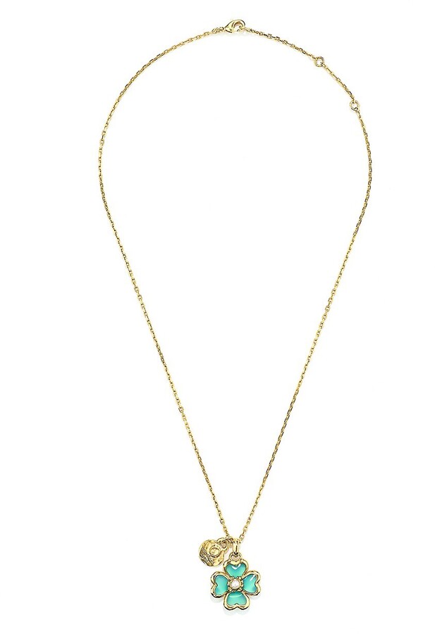 Crystal Black Leaf Pendant&Necklace/Rose gold/RGN415