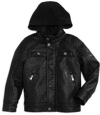Urban Republic Boys' Hooded Faux-Leather Jacket - Little Kid, Big Kid