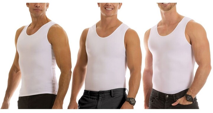 Instaslim Insta Slim Men's 3 Pack Compression Muscle Tank T-Shirts