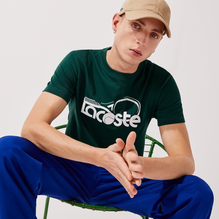 Lacoste Men's SPORT Crew Neck Tennis Print Breathable T-shirt - ShopStyle  Activewear Shirts