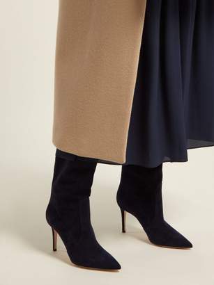 Gianvito Rossi Slouchy 85 Knee-high Suede Boots - Womens - Navy