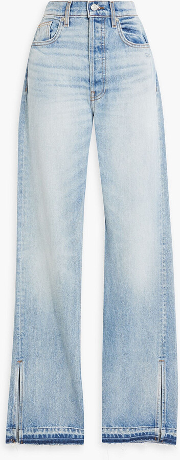 EB Denim Unraveled Two Newport frayed high-rise straight-leg jeans