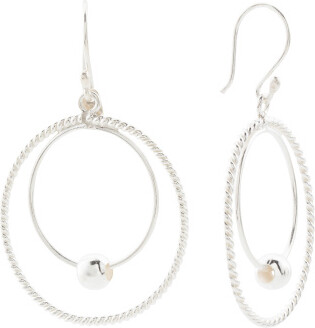 TJMAXX Sterling Silver Twist Ball Hoop Earrings