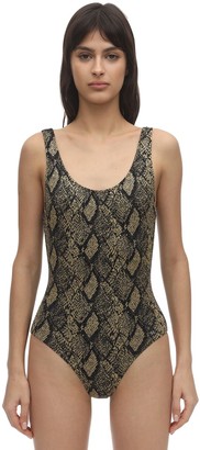 Solid & Striped Ann Marie Snake Print One Piece Swimsuit