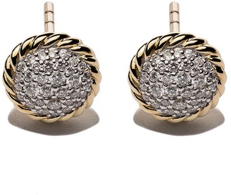 David Yurman 18kt yellow gold Petite Pavé diamond stud earrings