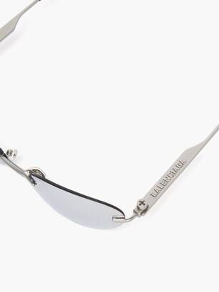 Balenciaga Eyewear - Neo Oval Metal Sunglasses - Silver - ShopStyle